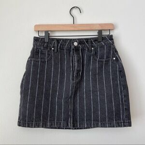 Pacsun Black Denim Striped Mini Skirt